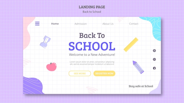 back to school landing page template
