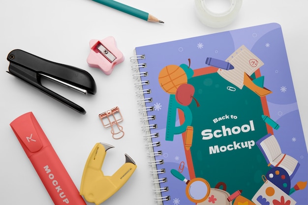 Back to school material  mockup