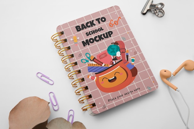 back to school material  mockup