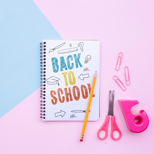 Back to school mockup notebook