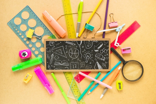 Back to school mockup with big slate