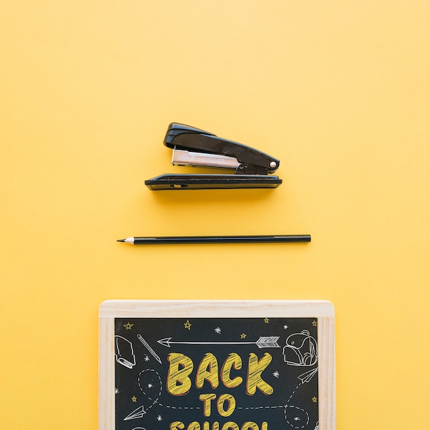 PSD back to school mockup with slate