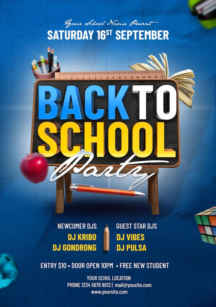 Back to School Party Event Flyer