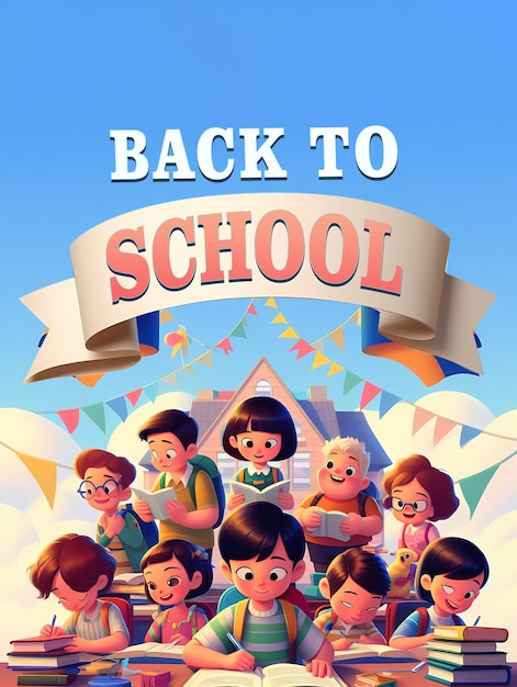 PSD back to school poster background