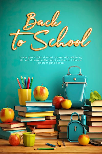 Back to school poster design for social media template