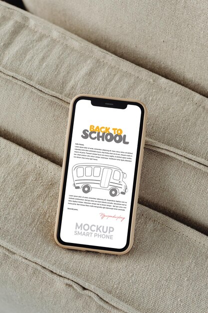 Back to school poster on smartphone mokup