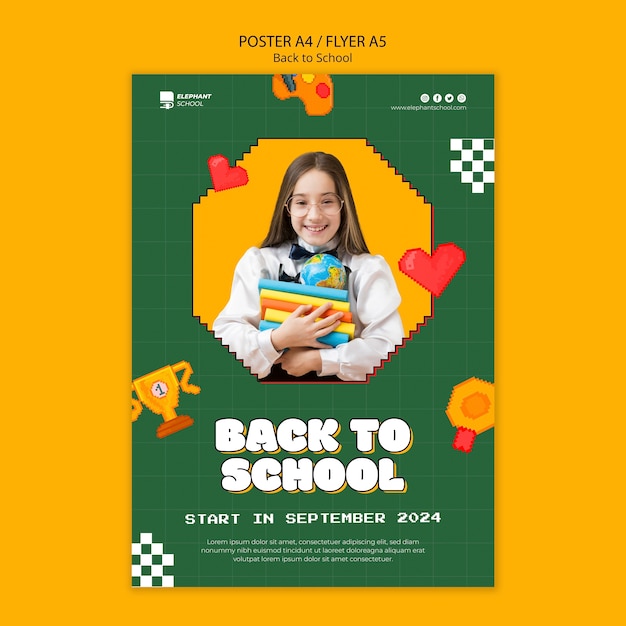 PSD back to school poster template