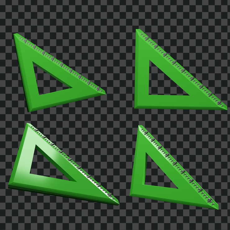 PSD back to school preparation education 3d rendering icon triangle ruler