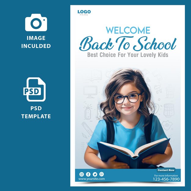 Back to school psd template