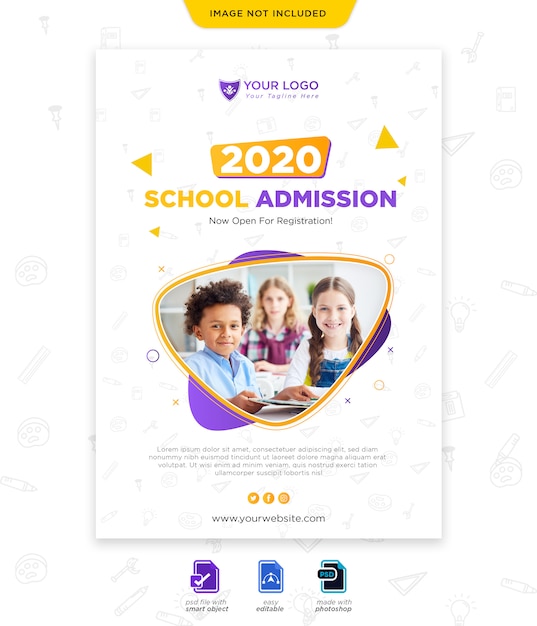 Back to school season poster template