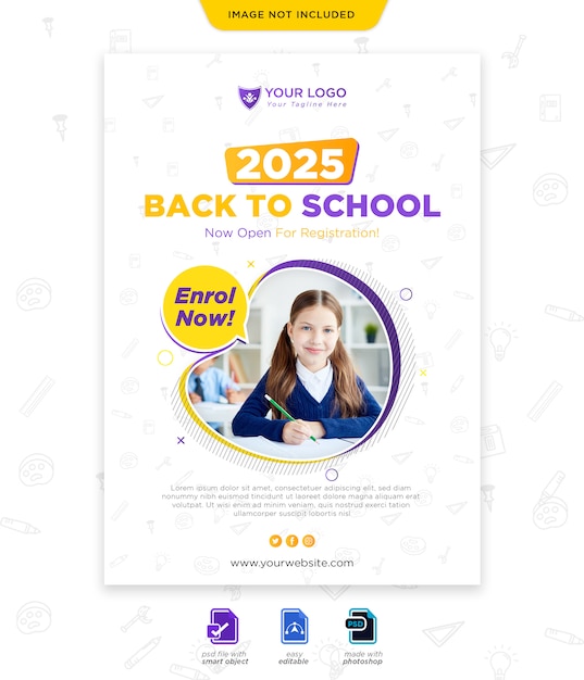 Back to school season poster template