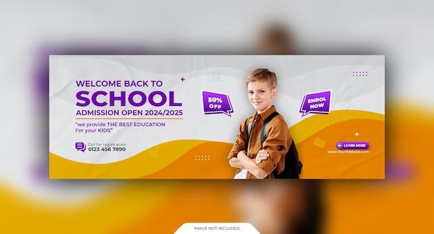 Back to school social media cover and web banner template