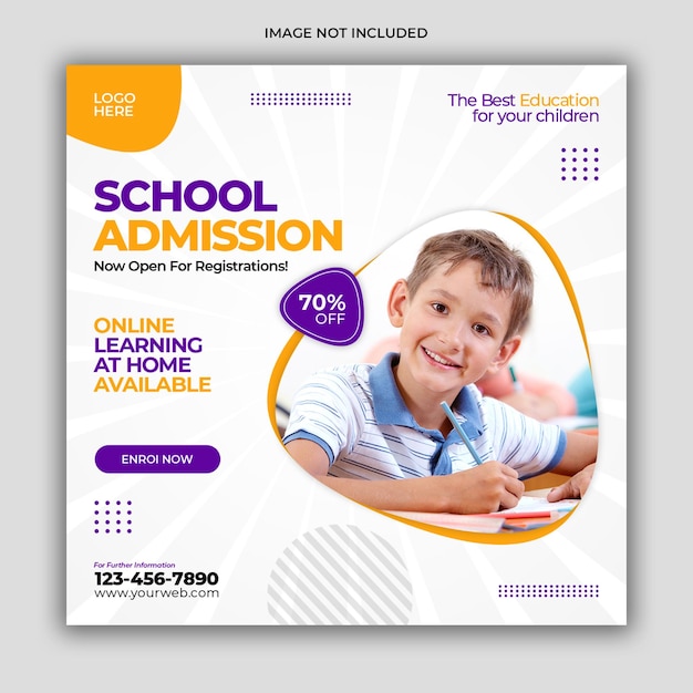 PSD back to school social media post banner template