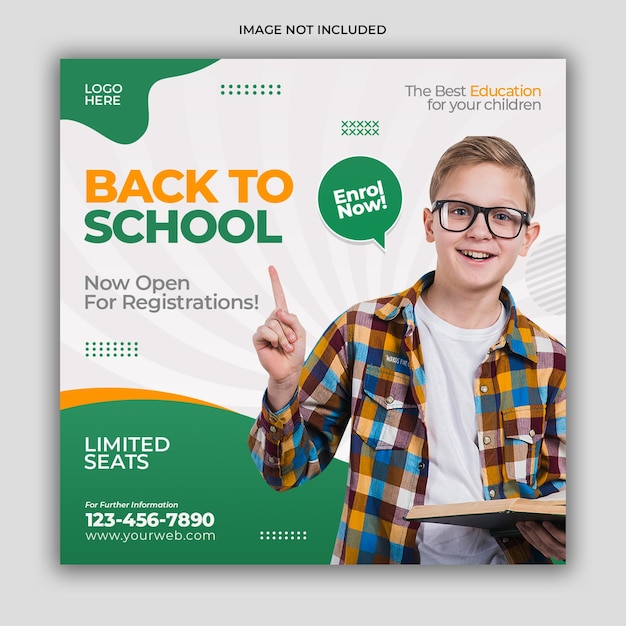back to school social media post banner template