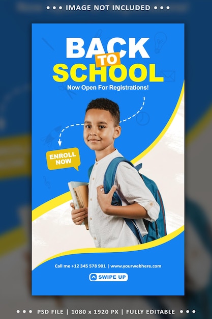 Back to school social media post story template