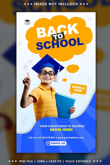 Back to school social media post story template