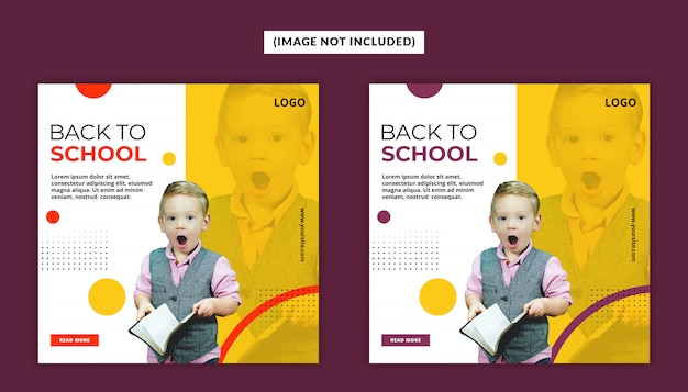 Back to school social media post template psd