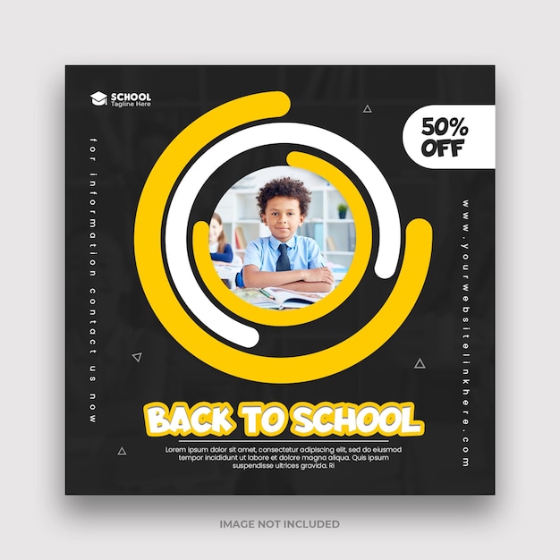 Back to school social media post template