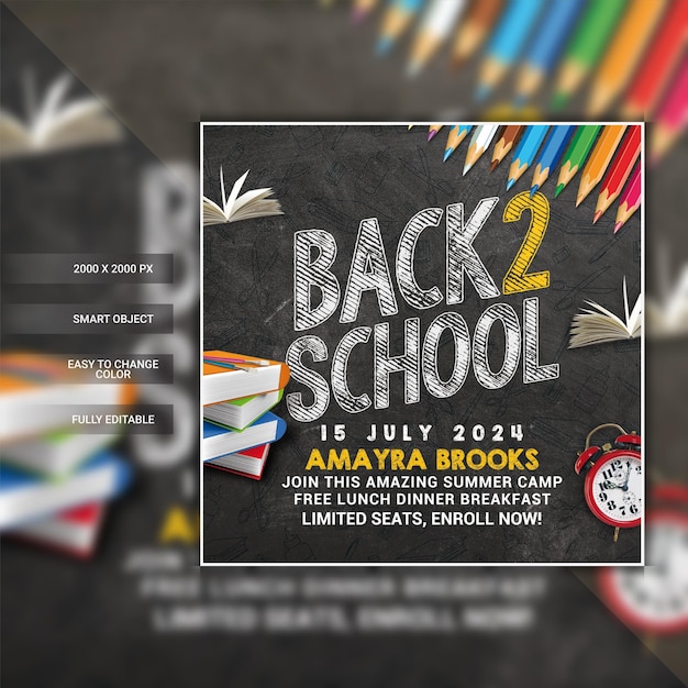 PSD back to school social media post