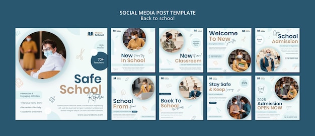 PSD back to school social media posts pack