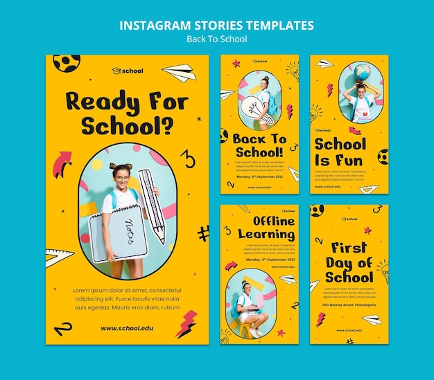 PSD back to school social media stories