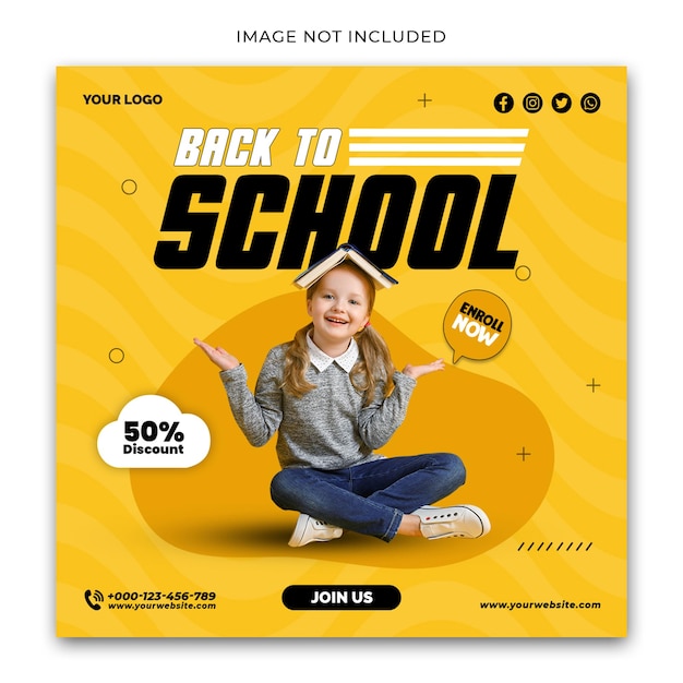 Back to school social media template