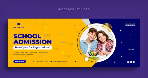 PSD back to school social media web banner flyer and facebook cover photo design template