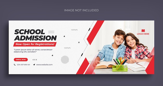 Back to school social media web banner flyer and Facebook cover photo design template