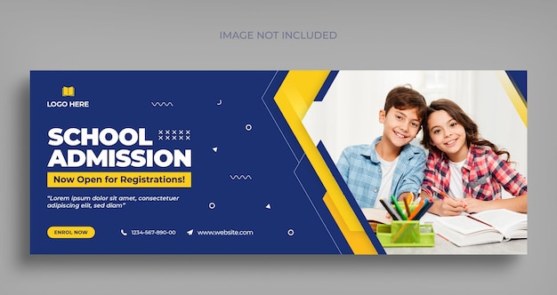 Back to school social media web banner flyer and Facebook cover photo design template