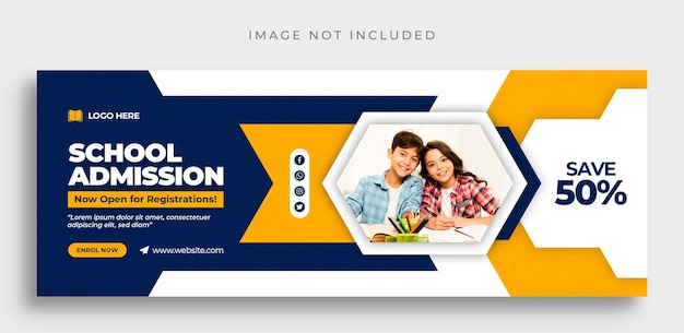 PSD back to school social media web banner flyer and facebook cover photo design template