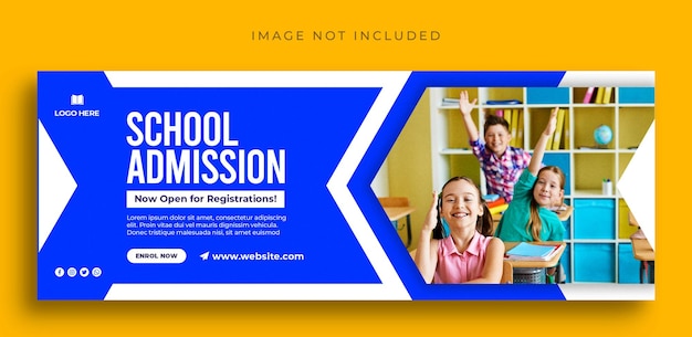 Back to school social media web banner flyer and Facebook cover photo design template