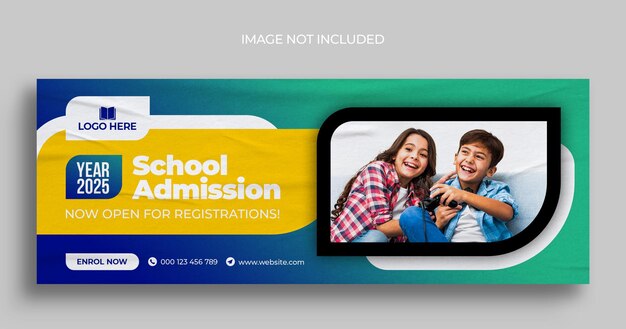 PSD back to school social media web banner flyer and facebook cover photo design template