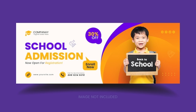 Back to school social media web banner flyer and facebook cover photo design template