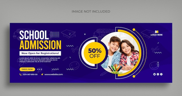 PSD back to school social media web banner flyer and facebook cover template