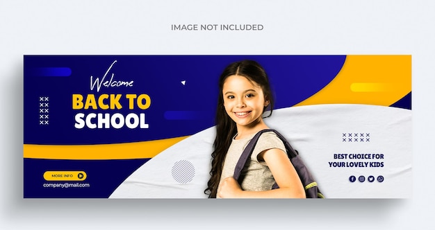 Volantino per banner web di social media di ritorno a scuola e modello di copertina di facebook