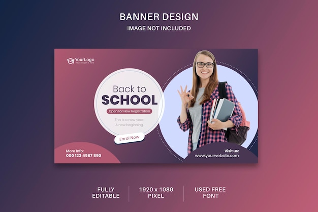 Back to school  social media and website template design for digital media