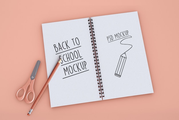 back to school on spiral notebook mockup
