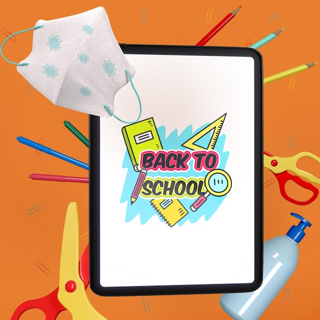 Back to school stationery mock-up