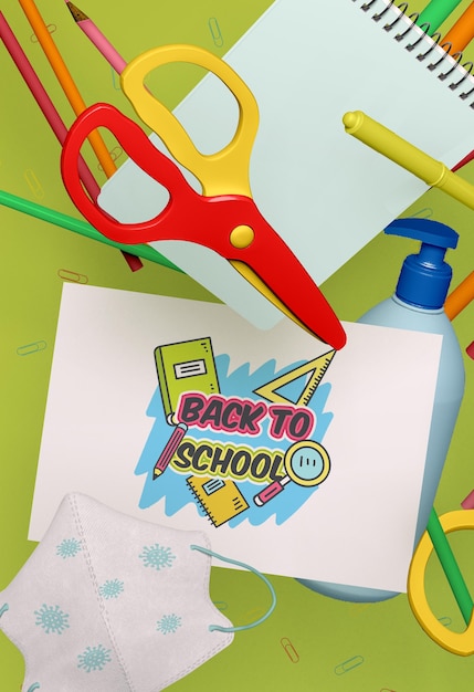 PSD back to school stationery mock-up