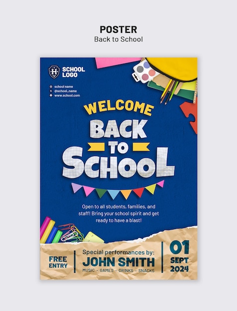 Back to school template design