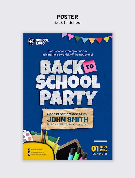 Back to school template design