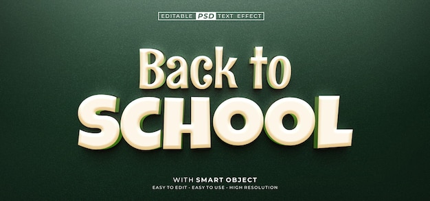 Back to school text 3d style effect