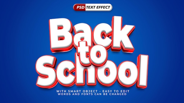 PSD back to school text effect editable 3d style