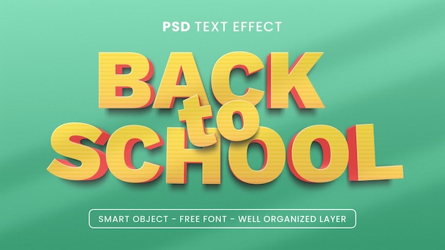 Back to school text effect