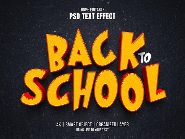 Back to school text effect