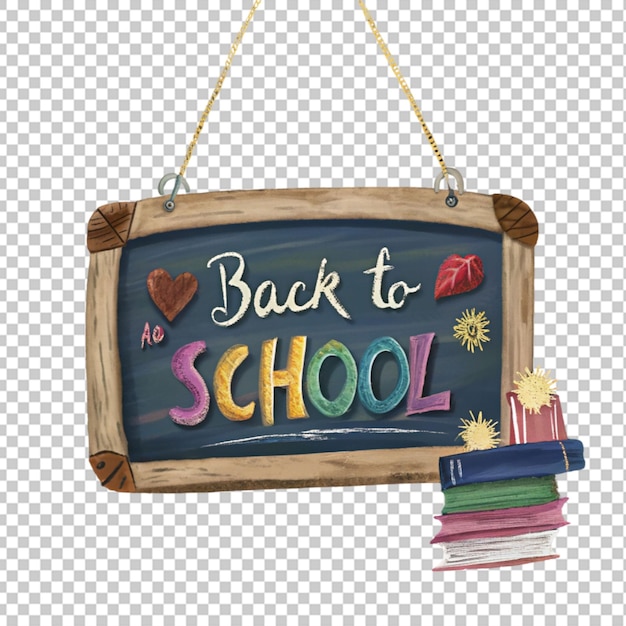 PSD back to school text transparent background