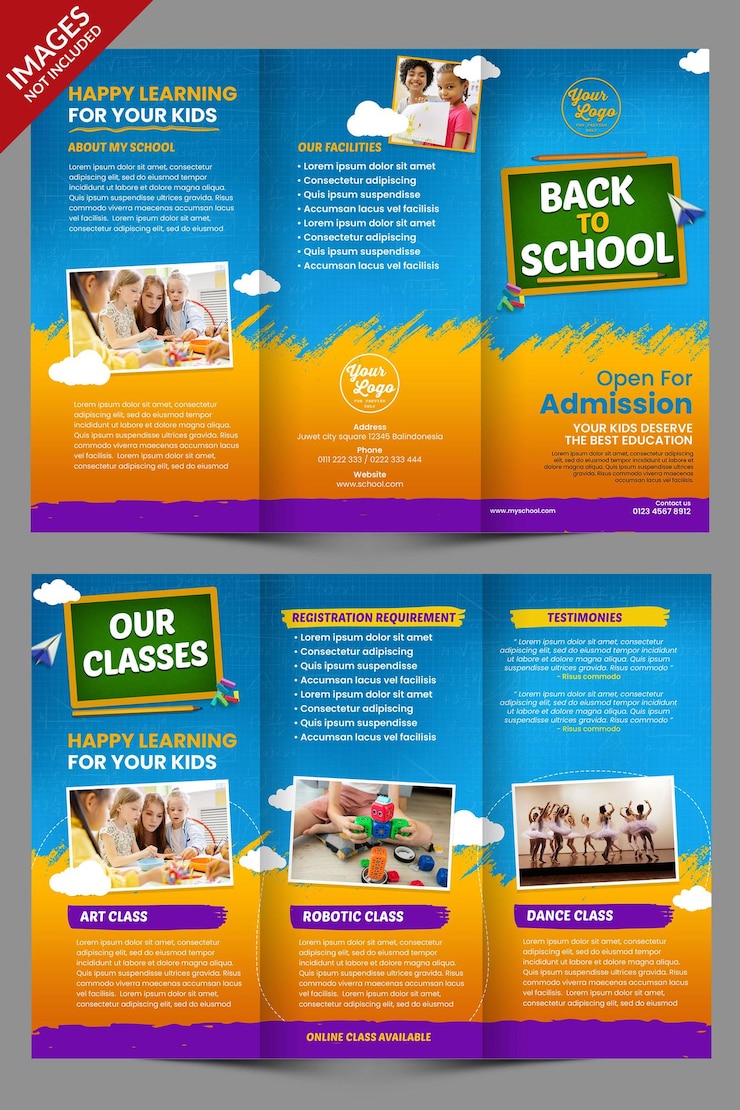 Back To School Trifold Brochure Promotion Template