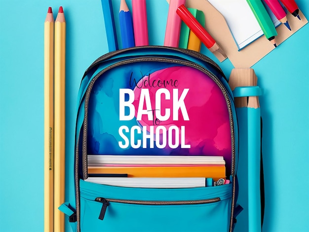 PSD back to school watercolor background design