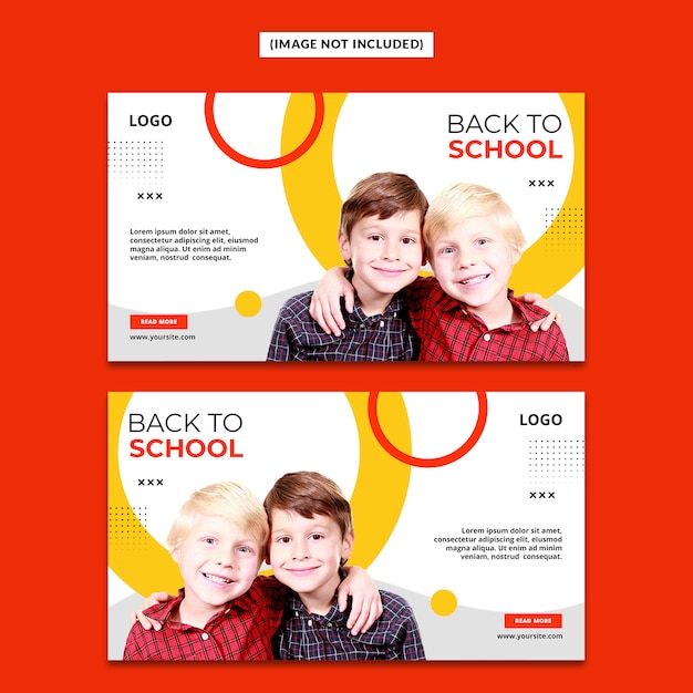 Modello banner web di ritorno a scuola psd