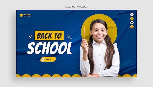 Back to school web banner template psd